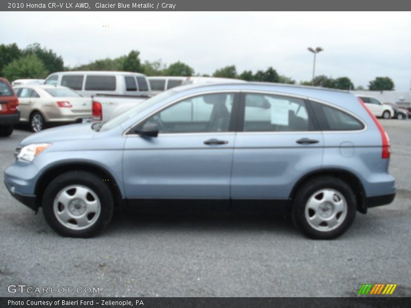 Glacier Blue Metallic / Gray 2010 Honda CR-V LX AWD