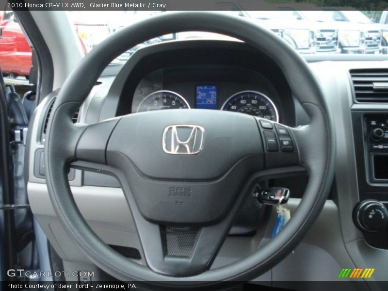 Glacier Blue Metallic / Gray 2010 Honda CR-V LX AWD