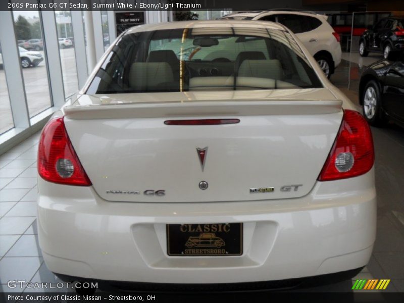 Summit White / Ebony/Light Titanium 2009 Pontiac G6 GT Sedan