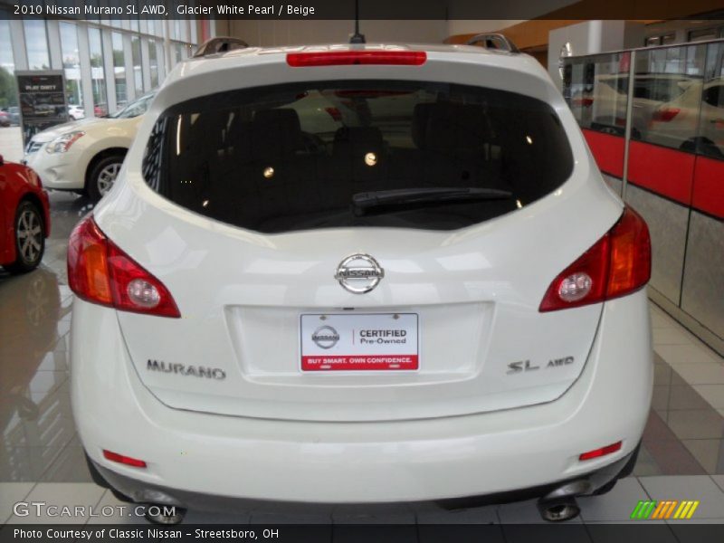 Glacier White Pearl / Beige 2010 Nissan Murano SL AWD