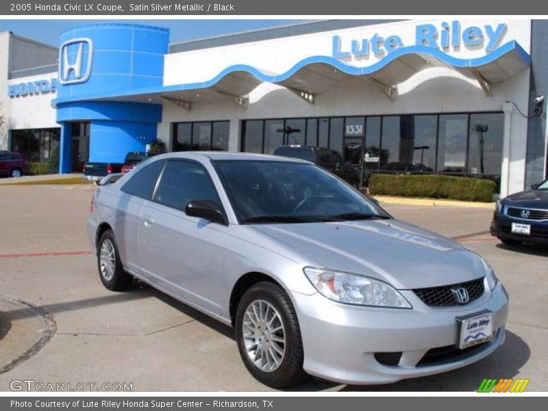 Satin Silver Metallic / Black 2005 Honda Civic LX Coupe
