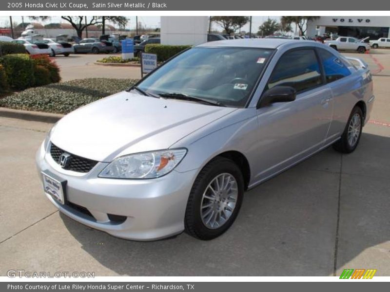 Satin Silver Metallic / Black 2005 Honda Civic LX Coupe