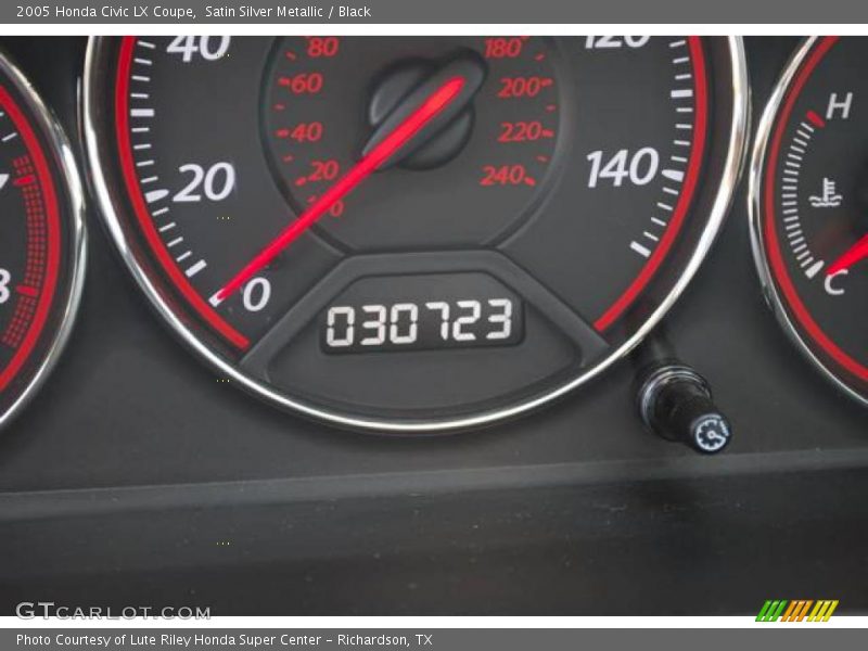 Satin Silver Metallic / Black 2005 Honda Civic LX Coupe