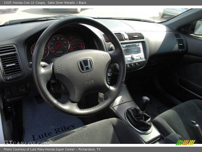 Satin Silver Metallic / Black 2005 Honda Civic LX Coupe