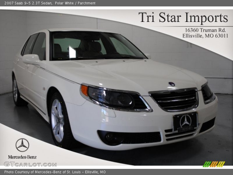 Polar White / Parchment 2007 Saab 9-5 2.3T Sedan