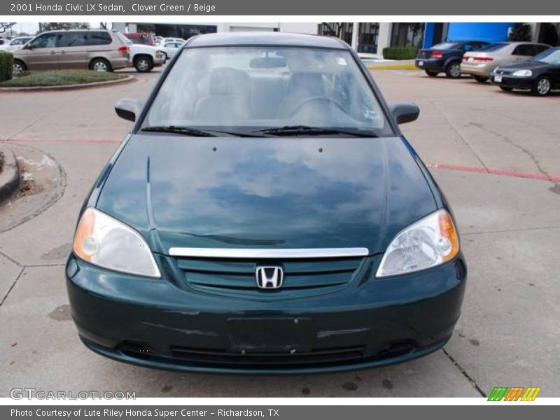 Clover Green / Beige 2001 Honda Civic LX Sedan