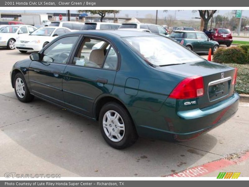 Clover Green / Beige 2001 Honda Civic LX Sedan
