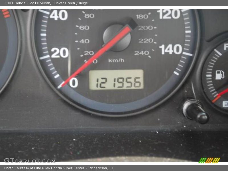 Clover Green / Beige 2001 Honda Civic LX Sedan