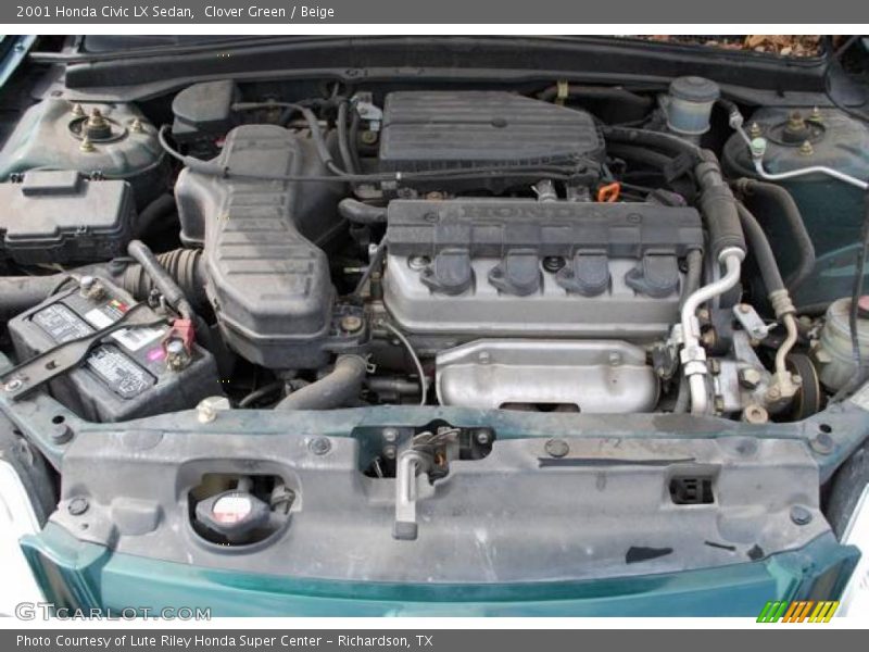Clover Green / Beige 2001 Honda Civic LX Sedan