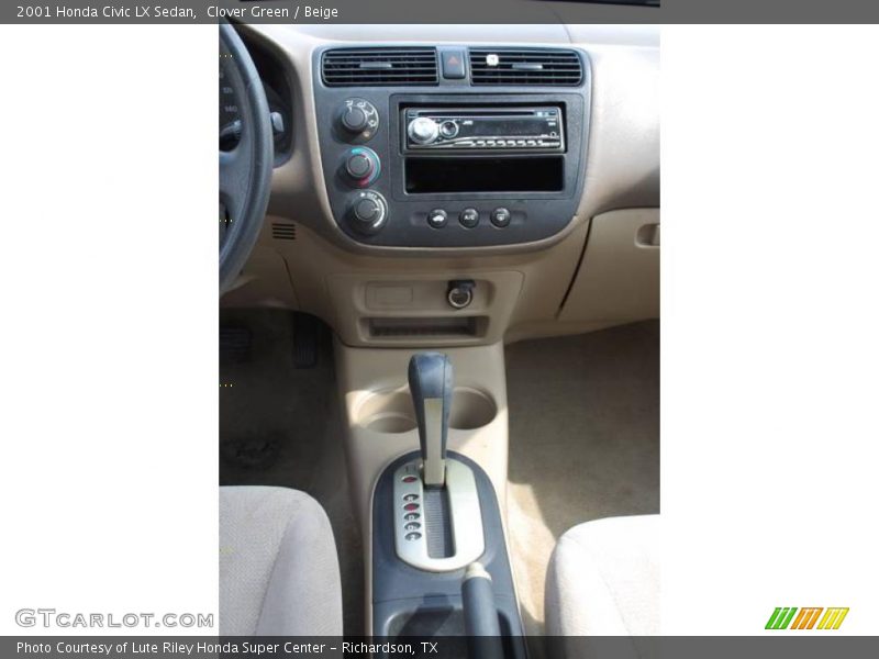 Clover Green / Beige 2001 Honda Civic LX Sedan