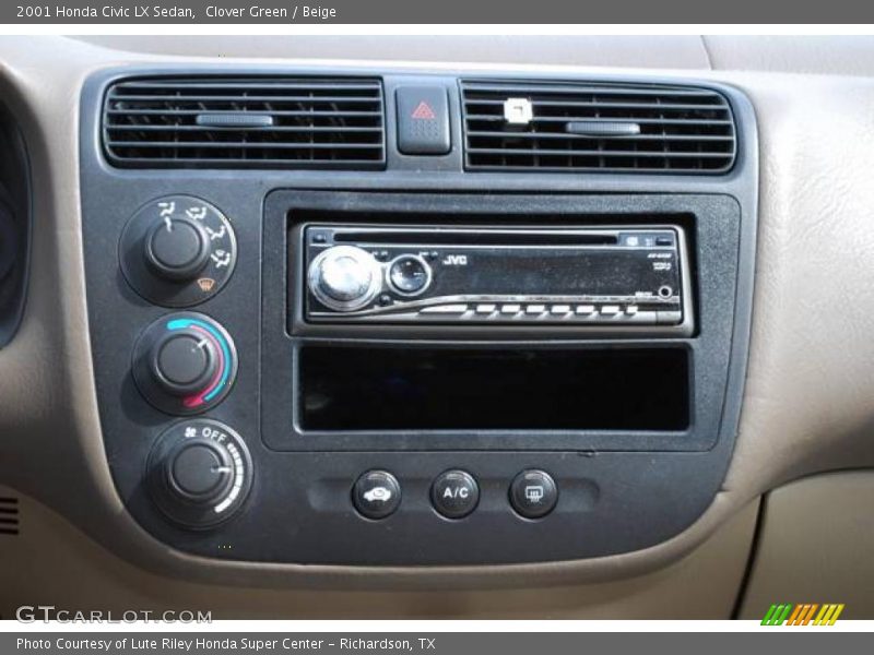 Clover Green / Beige 2001 Honda Civic LX Sedan