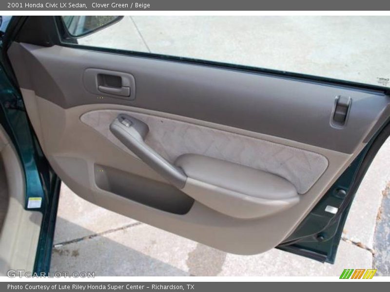 Clover Green / Beige 2001 Honda Civic LX Sedan