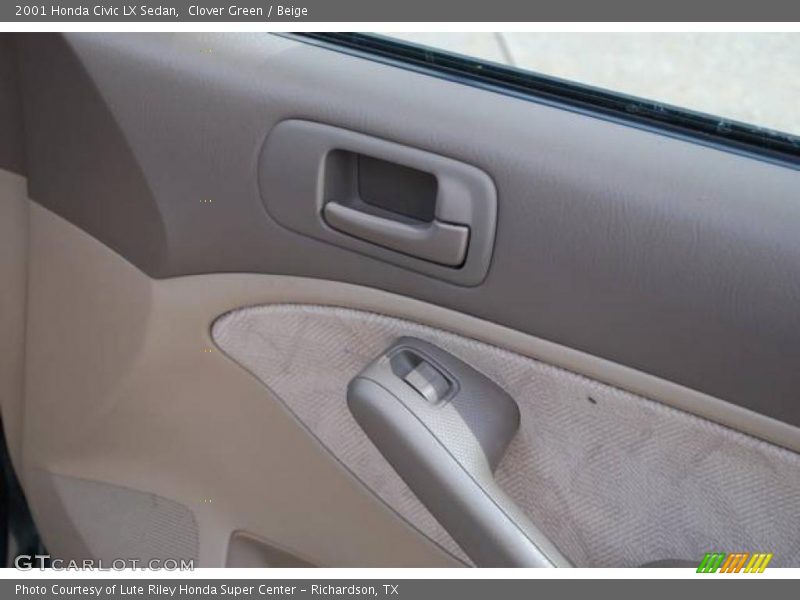 Clover Green / Beige 2001 Honda Civic LX Sedan