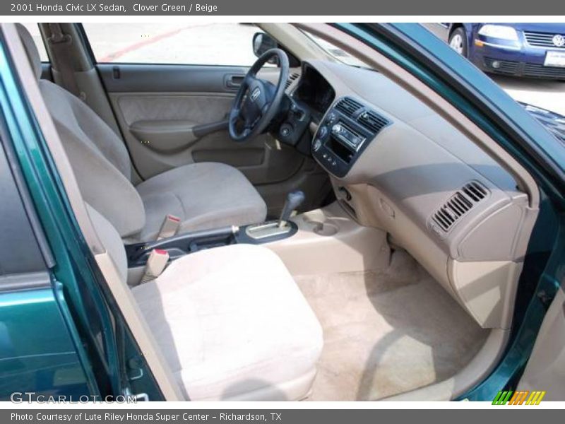 Clover Green / Beige 2001 Honda Civic LX Sedan