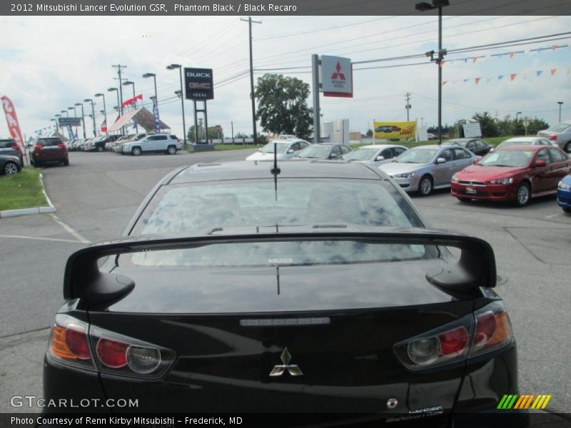 Phantom Black / Black Recaro 2012 Mitsubishi Lancer Evolution GSR