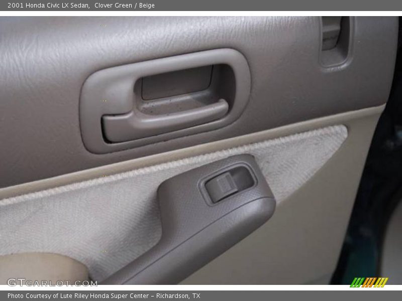 Clover Green / Beige 2001 Honda Civic LX Sedan