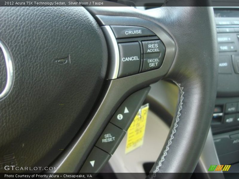Silver Moon / Taupe 2012 Acura TSX Technology Sedan