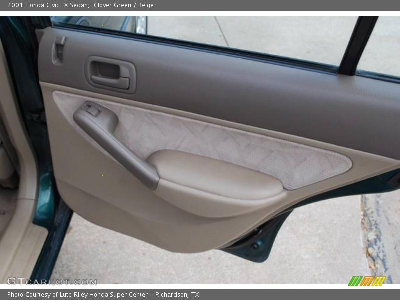 Clover Green / Beige 2001 Honda Civic LX Sedan
