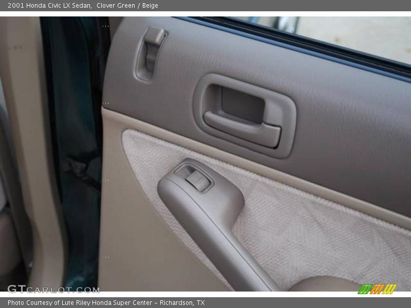 Clover Green / Beige 2001 Honda Civic LX Sedan