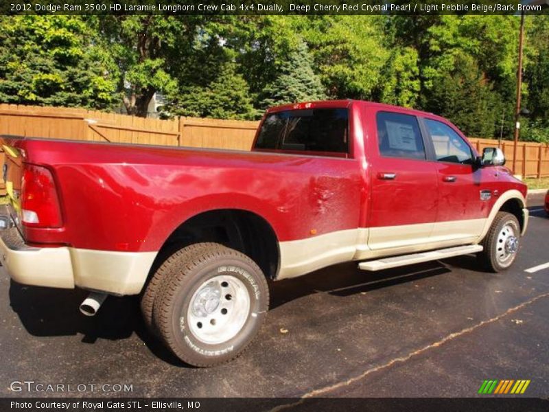 Deep Cherry Red Crystal Pearl / Light Pebble Beige/Bark Brown 2012 Dodge Ram 3500 HD Laramie Longhorn Crew Cab 4x4 Dually
