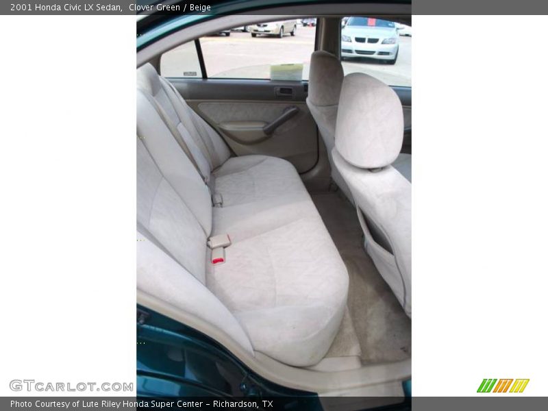 Clover Green / Beige 2001 Honda Civic LX Sedan