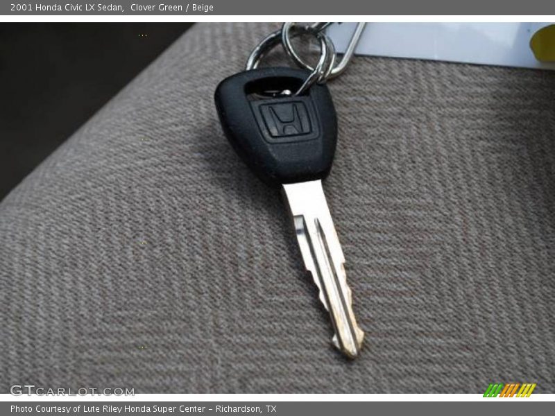 Clover Green / Beige 2001 Honda Civic LX Sedan