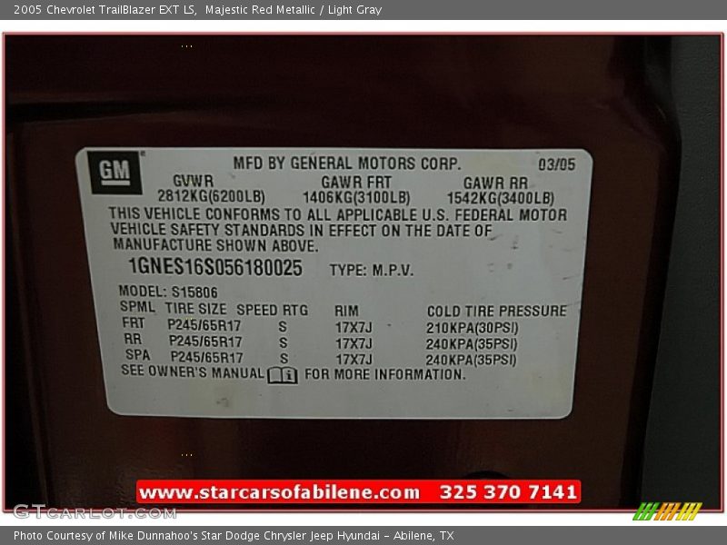 Majestic Red Metallic / Light Gray 2005 Chevrolet TrailBlazer EXT LS