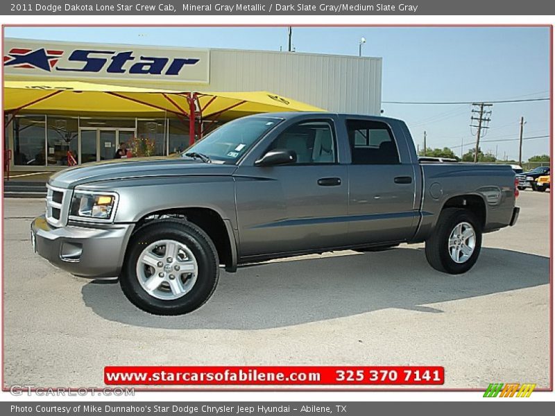 Mineral Gray Metallic / Dark Slate Gray/Medium Slate Gray 2011 Dodge Dakota Lone Star Crew Cab