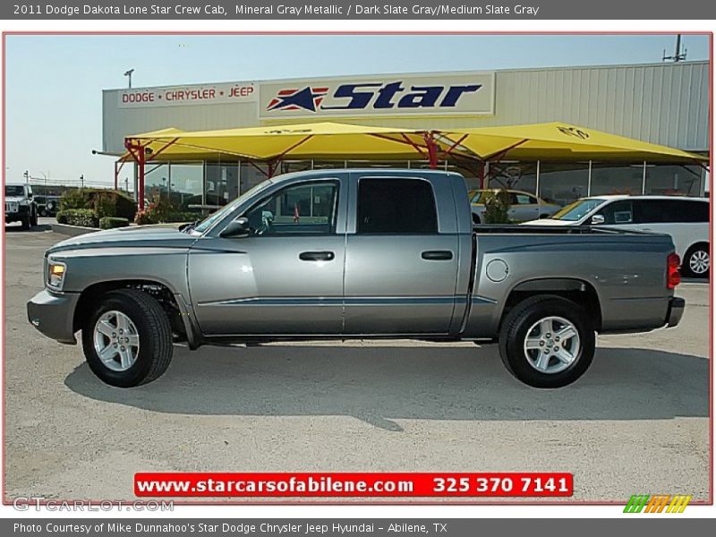 Mineral Gray Metallic / Dark Slate Gray/Medium Slate Gray 2011 Dodge Dakota Lone Star Crew Cab
