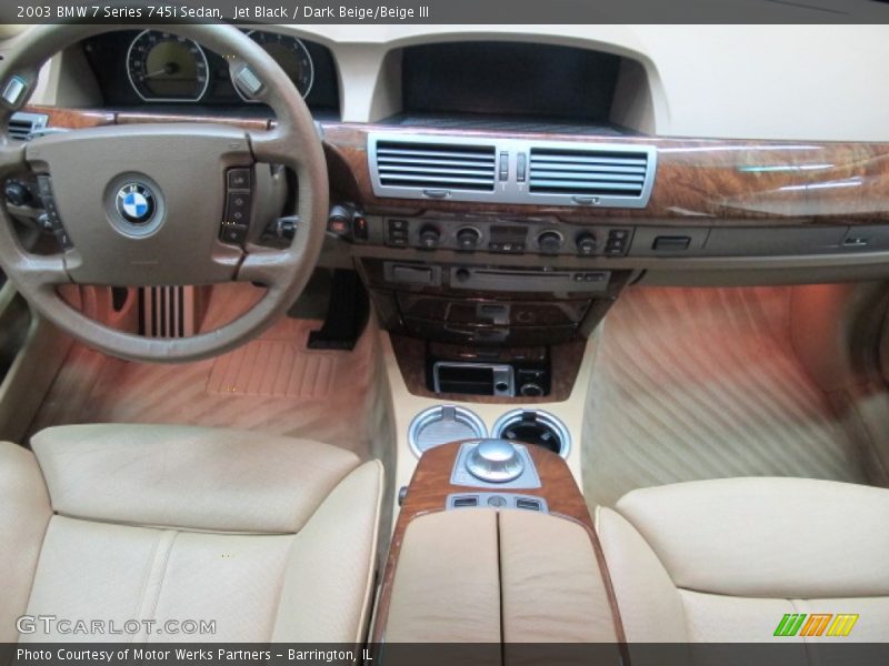 Jet Black / Dark Beige/Beige III 2003 BMW 7 Series 745i Sedan