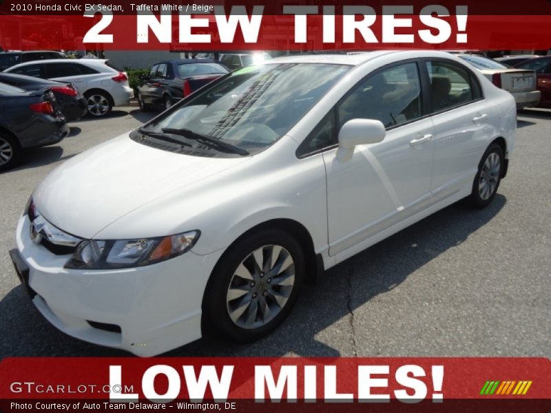 Taffeta White / Beige 2010 Honda Civic EX Sedan