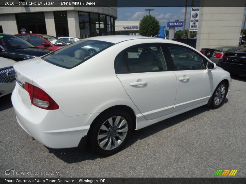 Taffeta White / Beige 2010 Honda Civic EX Sedan