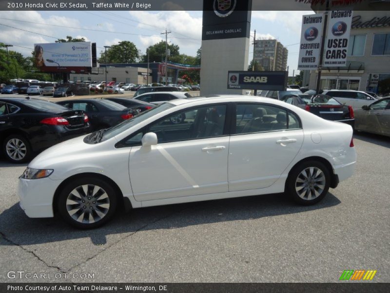 Taffeta White / Beige 2010 Honda Civic EX Sedan