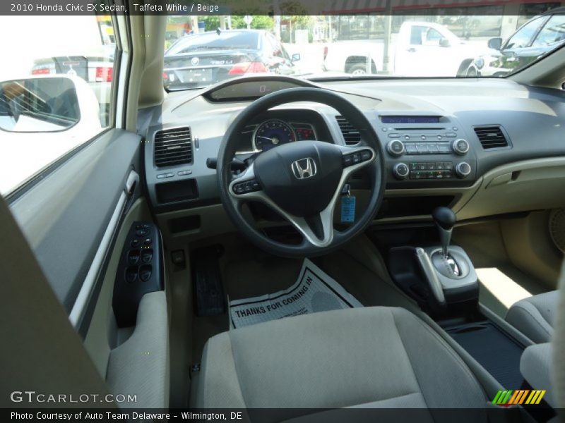 Taffeta White / Beige 2010 Honda Civic EX Sedan