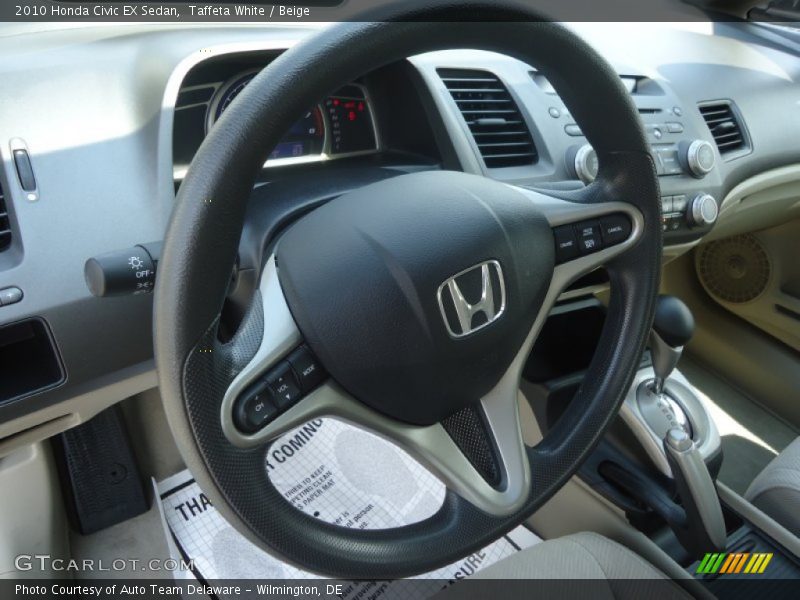 Taffeta White / Beige 2010 Honda Civic EX Sedan