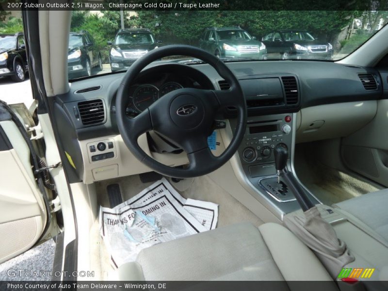 Champagne Gold Opal / Taupe Leather 2007 Subaru Outback 2.5i Wagon