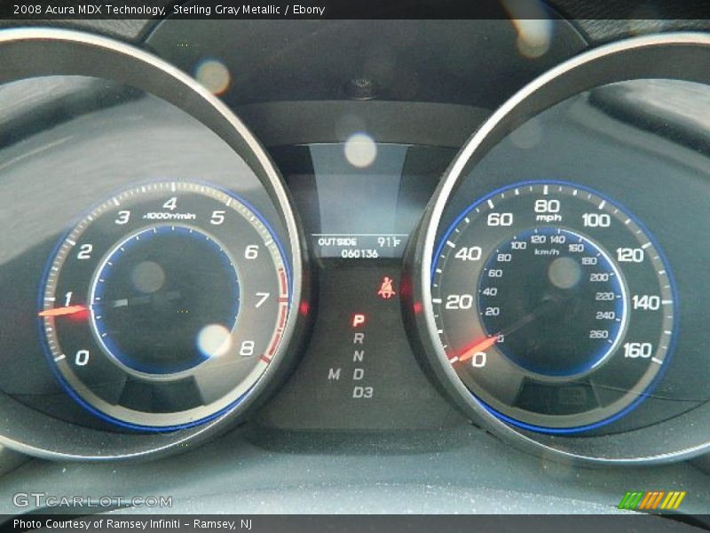 Sterling Gray Metallic / Ebony 2008 Acura MDX Technology