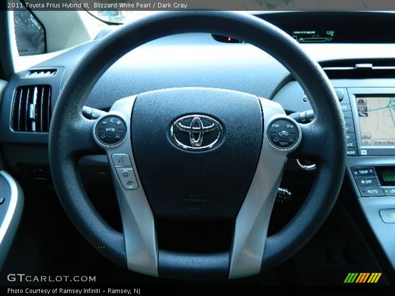 Blizzard White Pearl / Dark Gray 2011 Toyota Prius Hybrid III