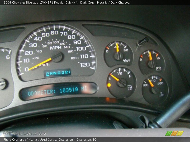 Dark Green Metallic / Dark Charcoal 2004 Chevrolet Silverado 1500 Z71 Regular Cab 4x4