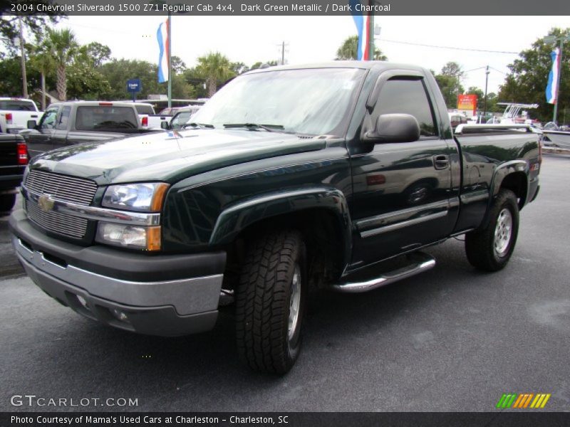 Dark Green Metallic / Dark Charcoal 2004 Chevrolet Silverado 1500 Z71 Regular Cab 4x4