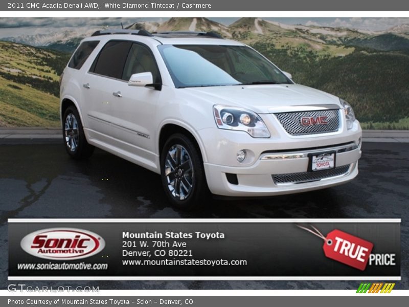 White Diamond Tintcoat / Cashmere 2011 GMC Acadia Denali AWD