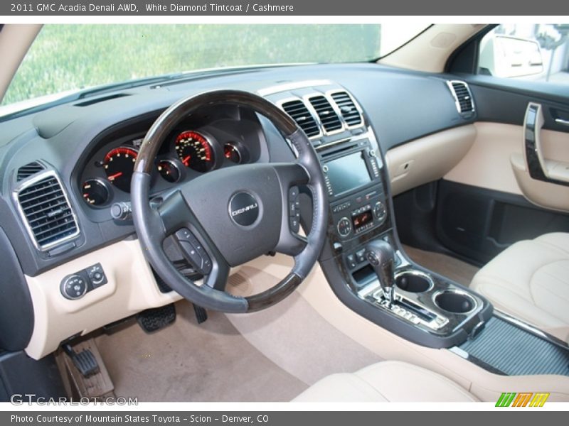 White Diamond Tintcoat / Cashmere 2011 GMC Acadia Denali AWD
