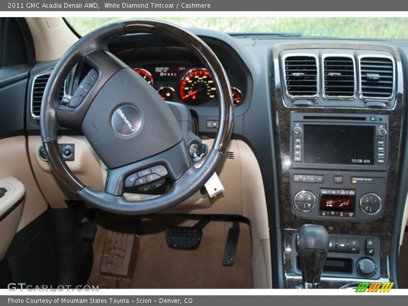 White Diamond Tintcoat / Cashmere 2011 GMC Acadia Denali AWD