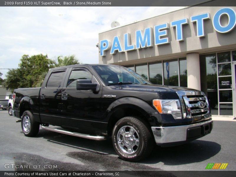Black / Stone/Medium Stone 2009 Ford F150 XLT SuperCrew