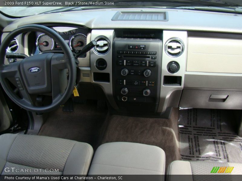 Black / Stone/Medium Stone 2009 Ford F150 XLT SuperCrew