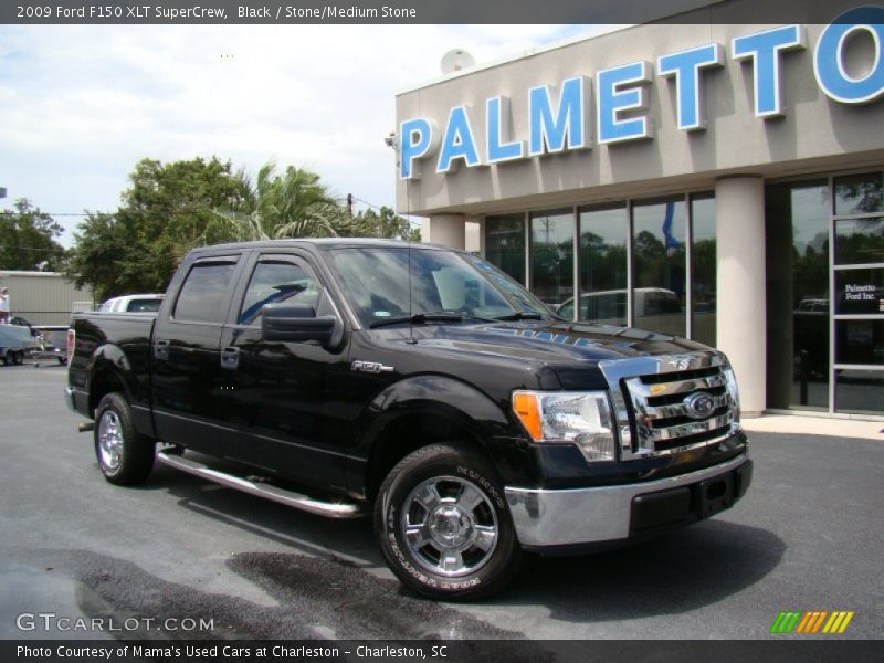 Black / Stone/Medium Stone 2009 Ford F150 XLT SuperCrew