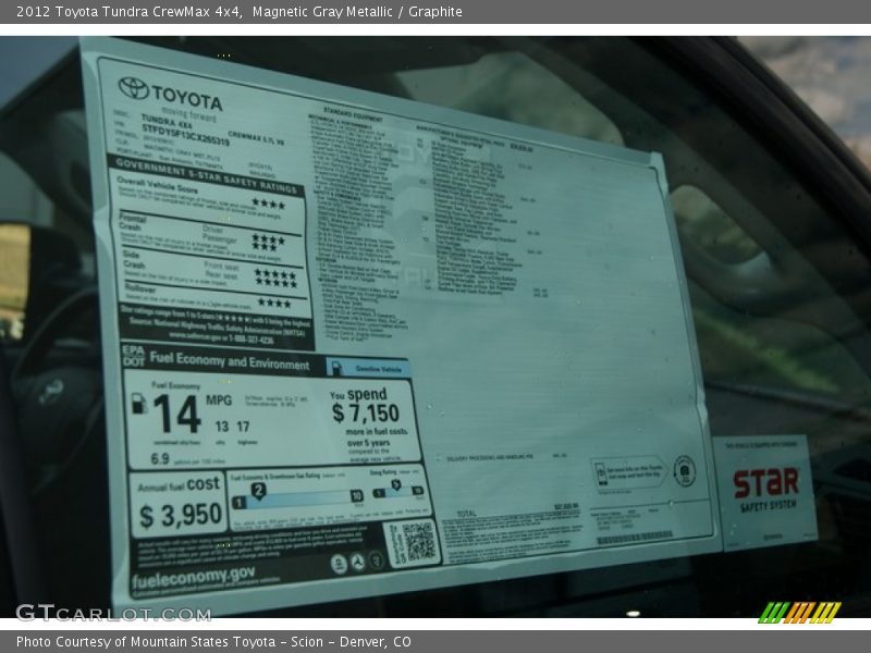 Magnetic Gray Metallic / Graphite 2012 Toyota Tundra CrewMax 4x4