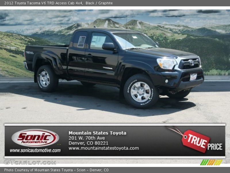 Black / Graphite 2012 Toyota Tacoma V6 TRD Access Cab 4x4