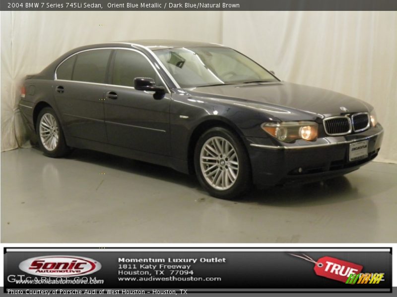 Orient Blue Metallic / Dark Blue/Natural Brown 2004 BMW 7 Series 745Li Sedan