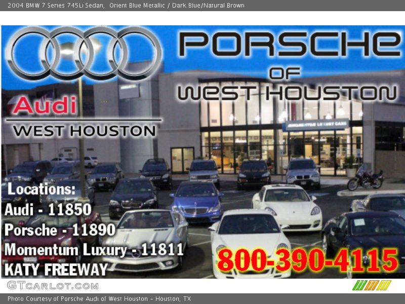 Orient Blue Metallic / Dark Blue/Natural Brown 2004 BMW 7 Series 745Li Sedan
